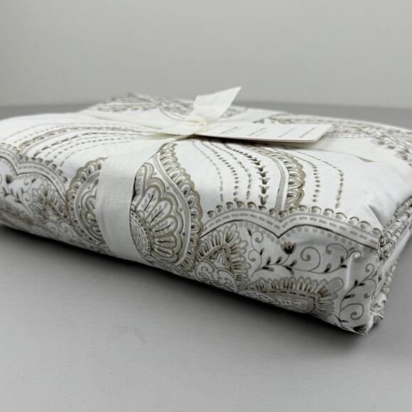 Pottery Barn Sonya Duvet Cover King/Cal King 108x92 Cotton Paisley Neutral NWT - Picture 3 of 6